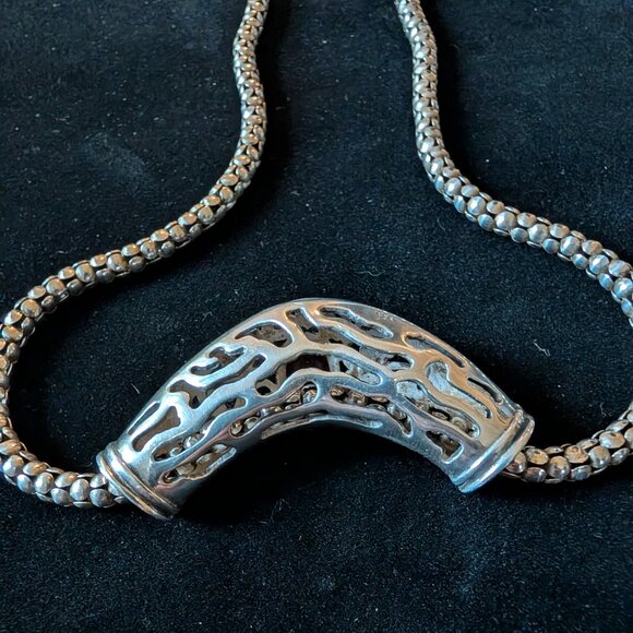 Sterling Silver Red Garnet Celtic Slide Pendant Necklace 17.5" - Picture 6 of 6